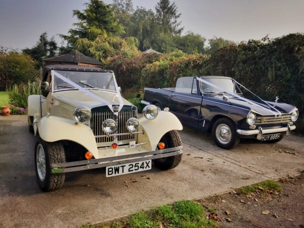 JBA Falcon and Triumph Herald wedding cars